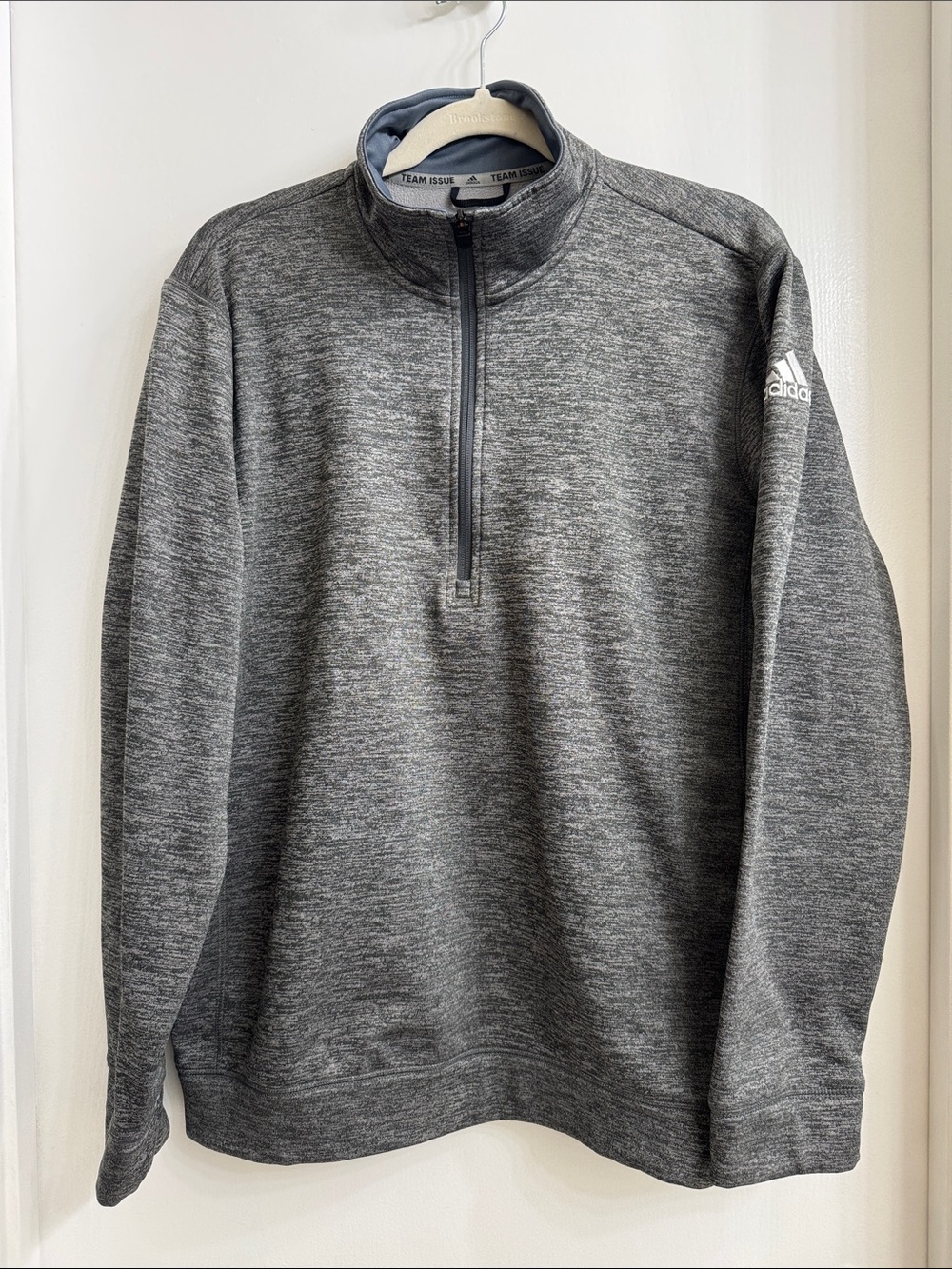 adidas Men's Heather Gray Half-Zip Pullover